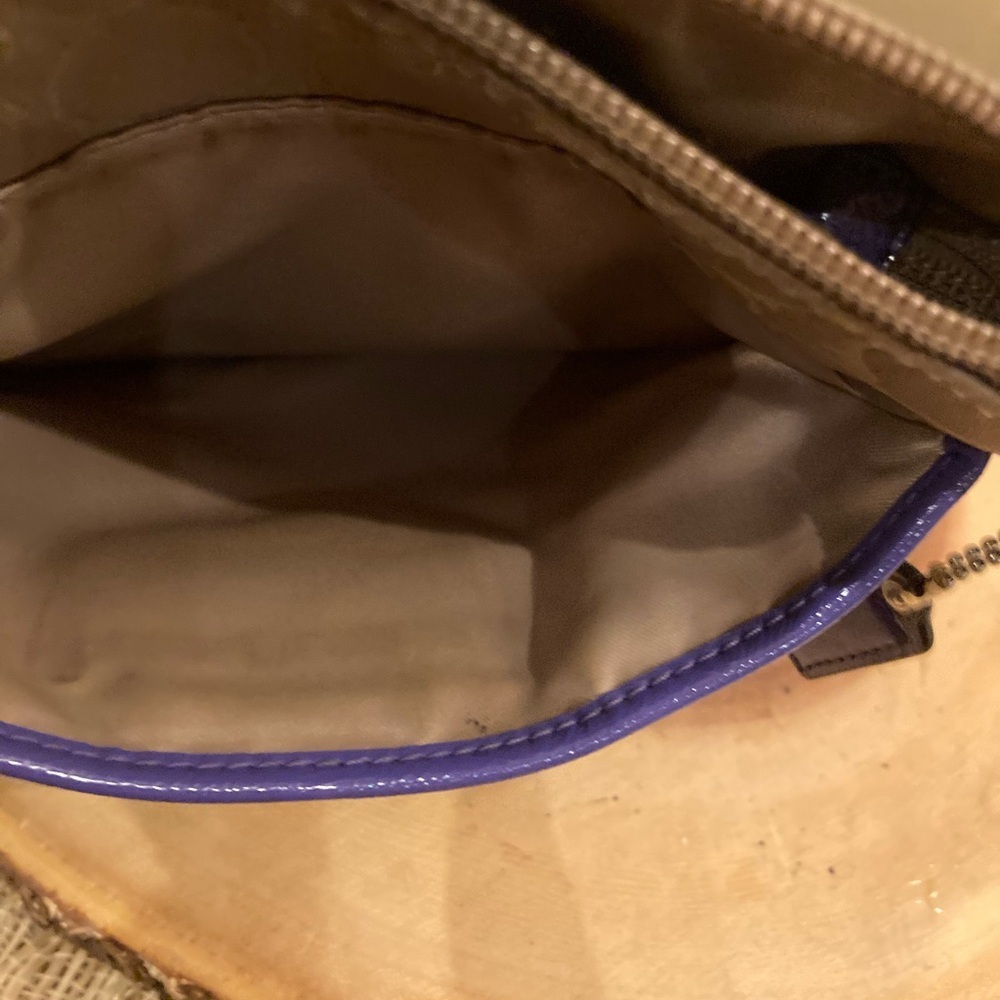 Coach Brown Signature Purple Poppy Crossbody Small Swingpack Tote Shoulder Bag - Picture 11 of 11